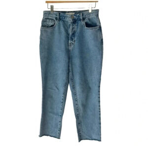 PacSun High‎ Rise Straight 29 blue button fly raw hem jeans